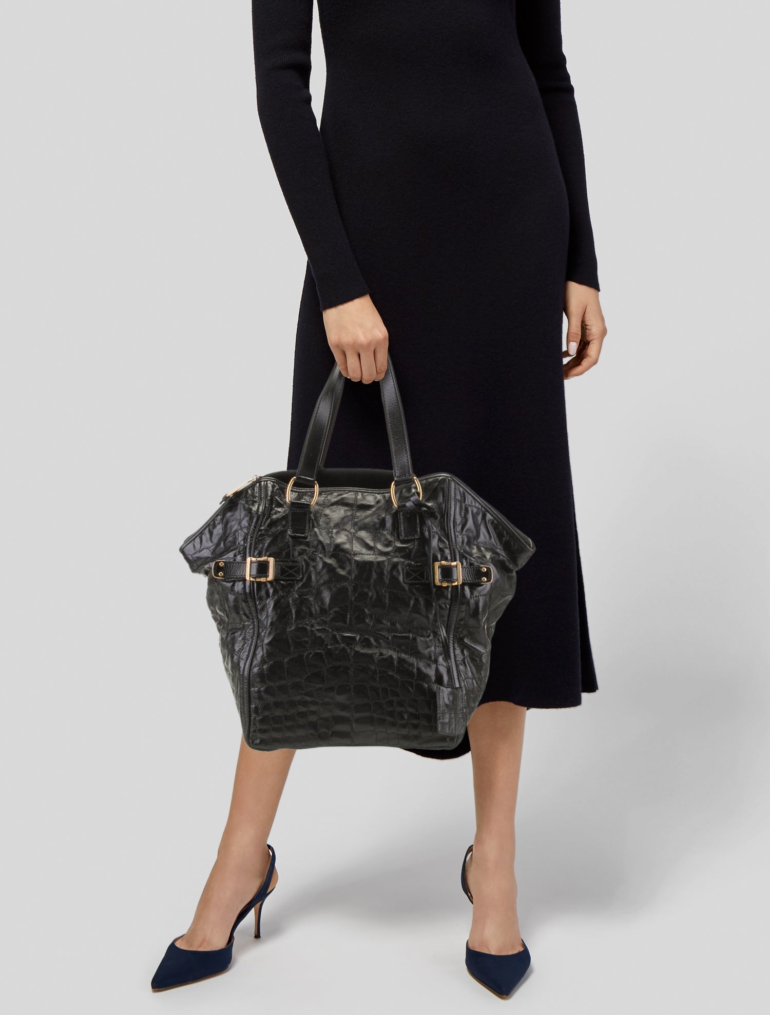 Yves Saint Laurent Rive Gauche Leather Top Handle Bag