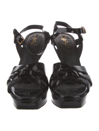 Yves Saint Laurent Rive Gauche Patent Leather Sandals