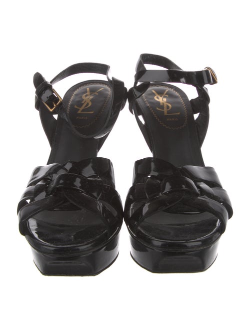 Yves Saint Laurent Rive Gauche Patent Leather Sandals