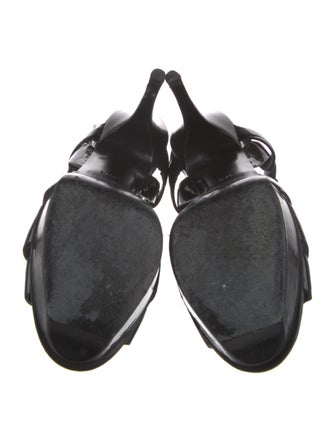 Yves Saint Laurent Rive Gauche Patent Leather Sandals