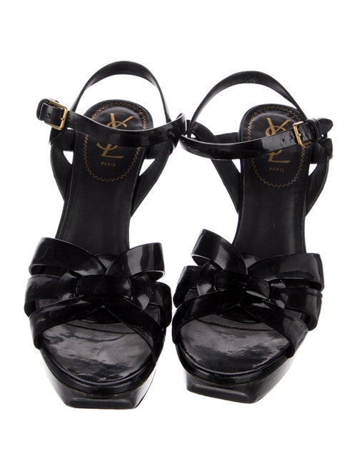 Yves Saint Laurent Rive Gauche Patent Leather Sandals