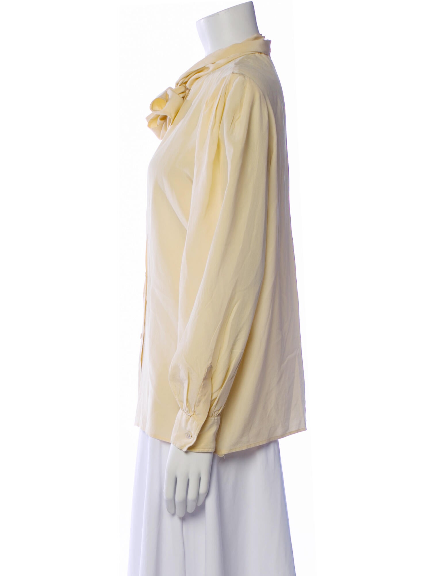 Yves Saint Laurent Rive Gauche Vintage Late 1970's - Early 1980's Button-Up Top