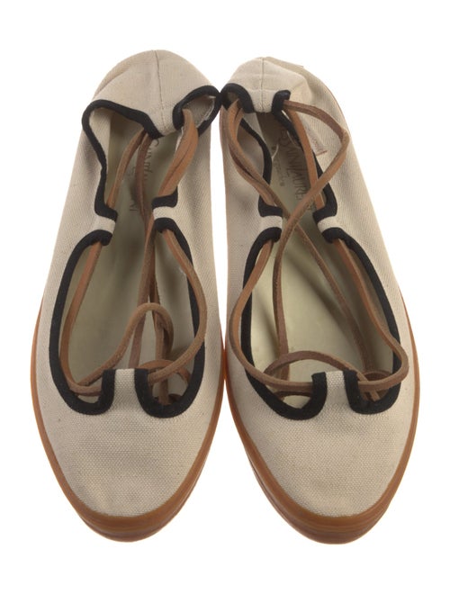 Yves Saint Laurent Rive Gauche Canvas Flats