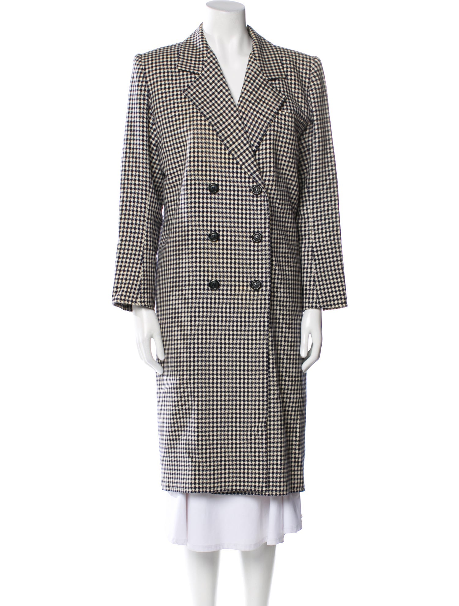 Yves Saint Laurent Rive Gauche 1980's Plaid Print Coat