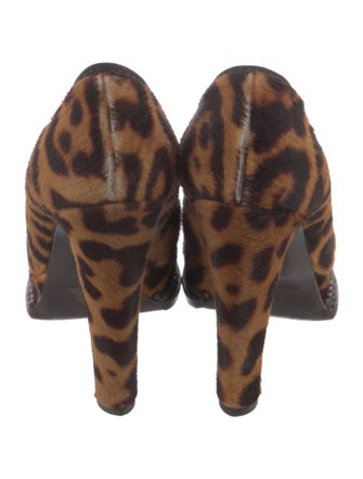 Yves Saint Laurent Rive Gauche Ponyhair Animal Print Pumps
