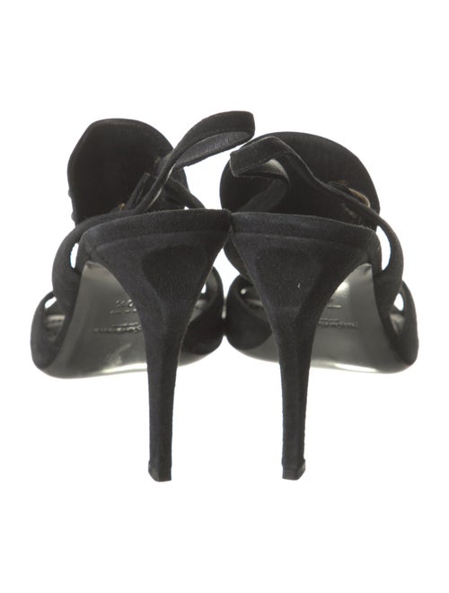 Yves Saint Laurent Rive Gauche Suede Studded Accents Slingback Sandals