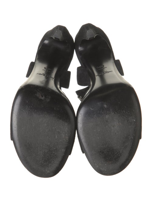 Yves Saint Laurent Rive Gauche Suede Studded Accents Slingback Sandals