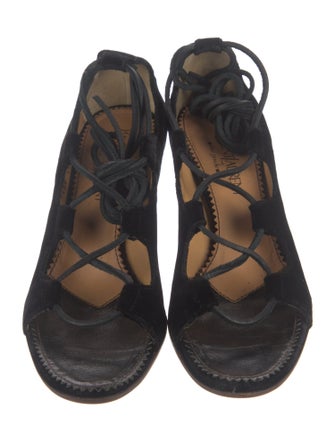 Yves Saint Laurent Rive Gauche Velvet Sandals