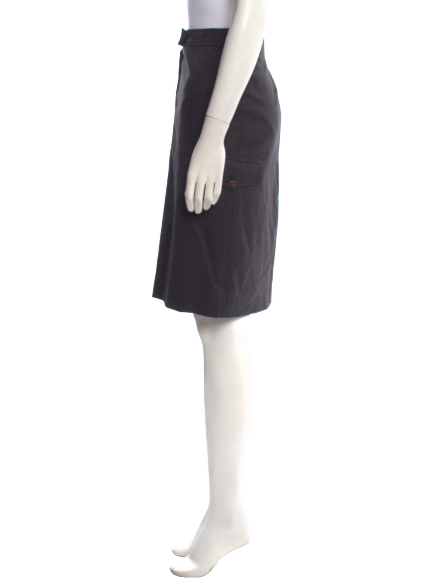 Yves Saint Laurent Rive Gauche Wool Knee-Length Skirt