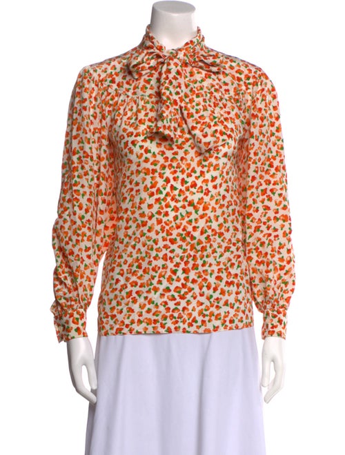 Yves Saint Laurent Rive Gauche Silk Printed Blouse