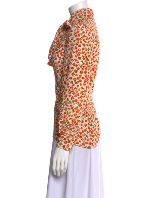 Yves Saint Laurent Rive Gauche Silk Printed Blouse