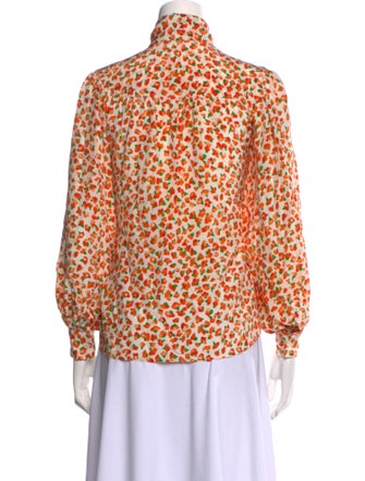 Yves Saint Laurent Rive Gauche Silk Printed Blouse