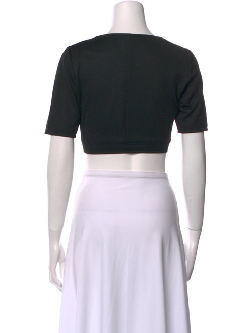 Yves Saint Laurent Rive Gauche Scoop Neck Short Sleeve Crop Top