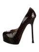 Yves Saint Laurent Rive Gauche Patent Leather Animal Print Pumps