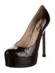 Yves Saint Laurent Rive Gauche Patent Leather Animal Print Pumps