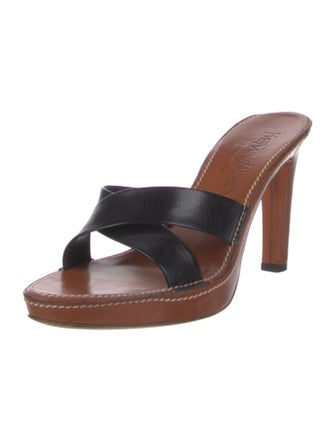 Yves Saint Laurent Rive Gauche Leather Slides