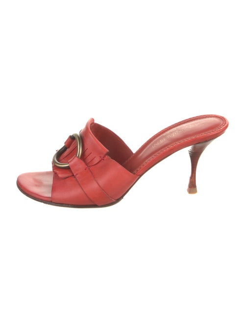 Yves Saint Laurent Rive Gauche Leather Fringe Trim Accent Sandals