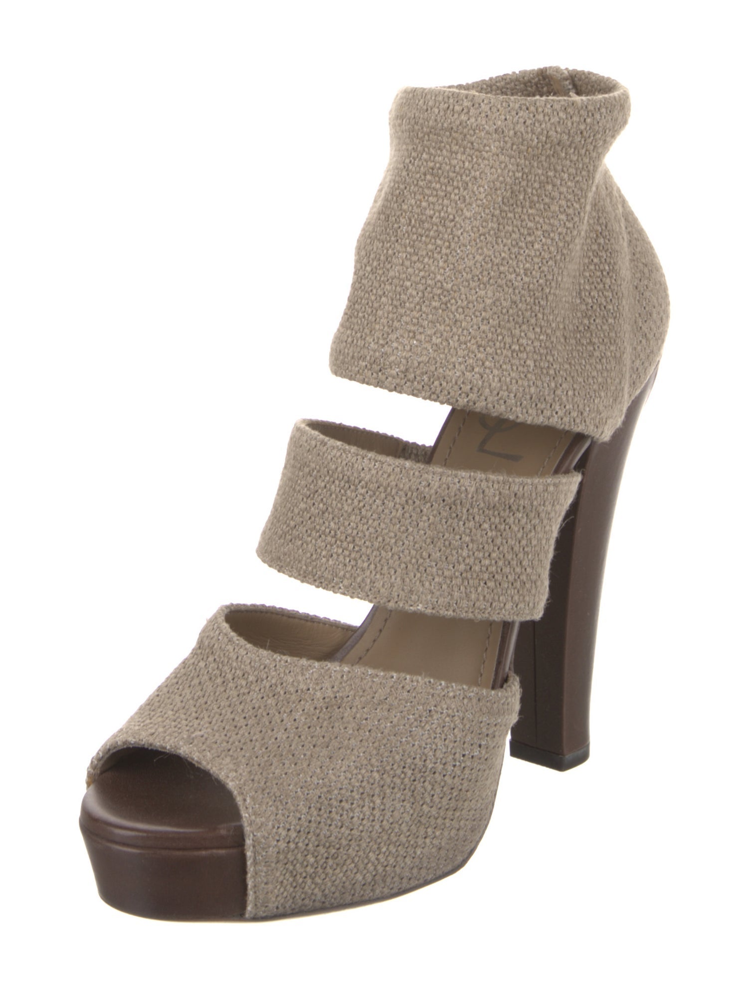 Yves Saint Laurent Rive Gauche Canvas Mules