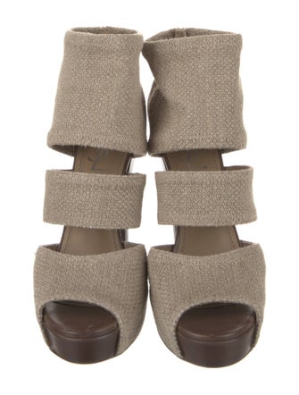 Yves Saint Laurent Rive Gauche Canvas Mules