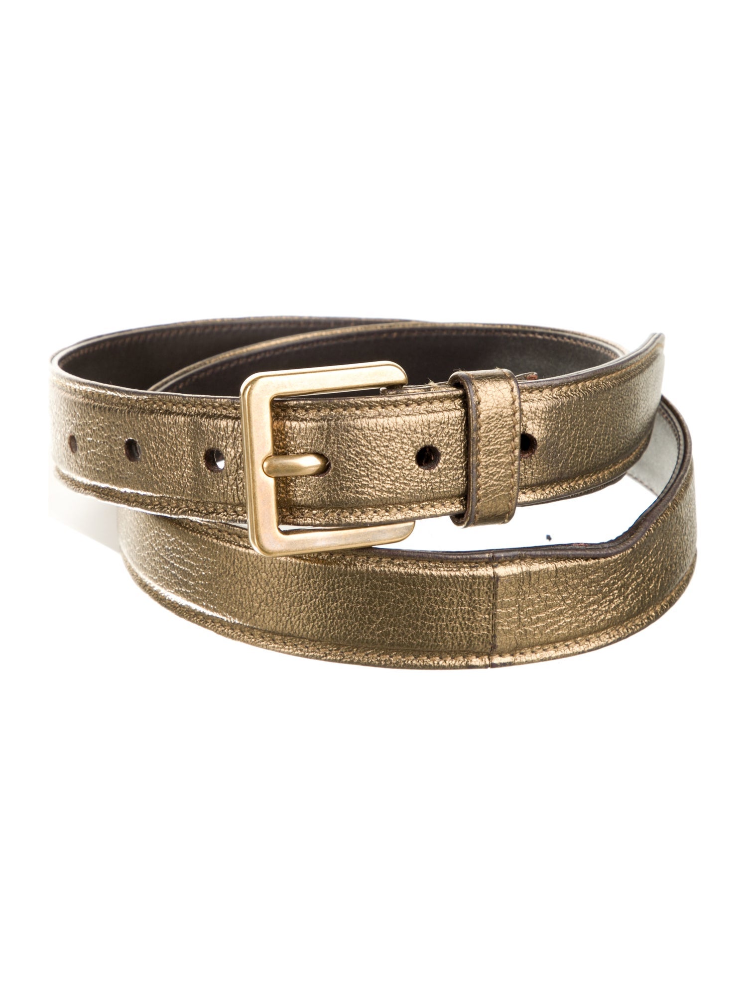 Yves Saint Laurent Rive Gauche Skinny Leather Belt