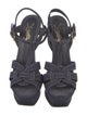 Yves Saint Laurent Rive Gauche Denim T-Strap Sandals