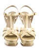 Yves Saint Laurent Rive Gauche Patent Leather T-Strap Sandals