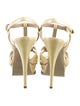 Yves Saint Laurent Rive Gauche Patent Leather T-Strap Sandals