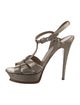 Yves Saint Laurent Rive Gauche Leather T-Strap Sandals