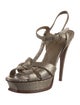 Yves Saint Laurent Rive Gauche Leather T-Strap Sandals