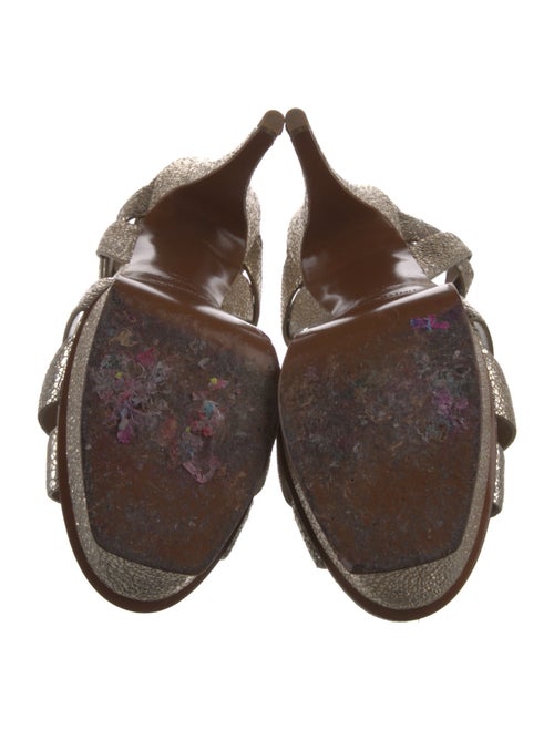 Yves Saint Laurent Rive Gauche Leather T-Strap Sandals