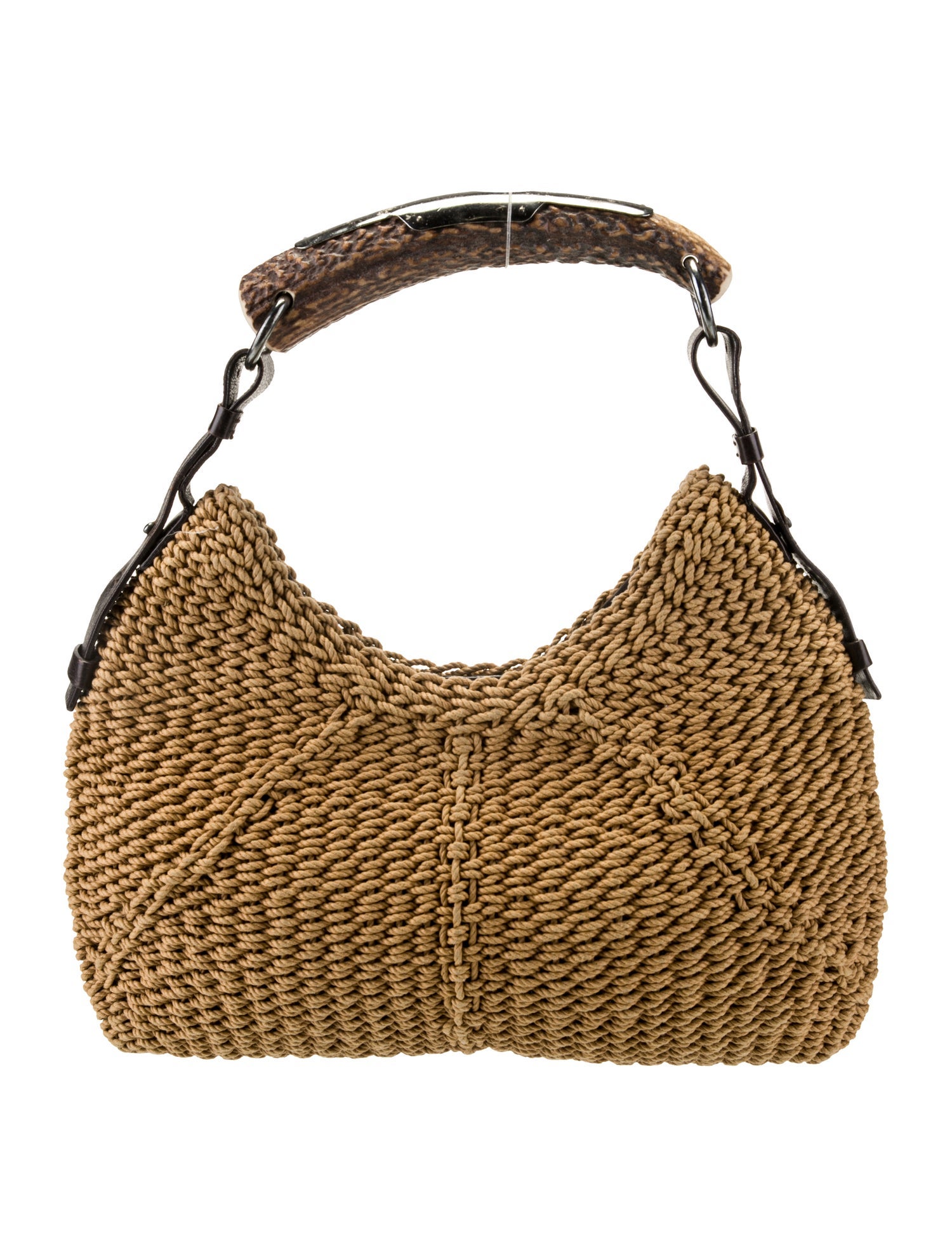 Yves Saint Laurent Rive Gauche Jute Top Handle Bag Vintage
