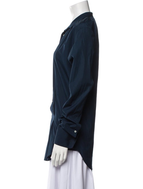 Yves Saint Laurent Rive Gauche Long Sleeve Button-Up Top