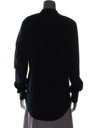 Yves Saint Laurent Rive Gauche Long Sleeve Button-Up Top