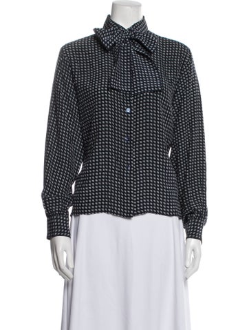 Yves Saint Laurent Rive Gauche Tops Vintage 1980's Button-Up Top Us12, Fr44 | XL