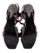 Yves Saint Laurent Rive Gauche Suede Printed T-Strap Sandals