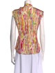 Yves Saint Laurent Rive Gauche Printed Mock Neck Blouse