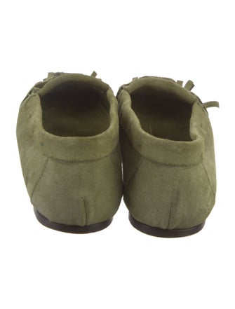 Yves Saint Laurent Rive Gauche Suede Fringe Trim Accent Flats