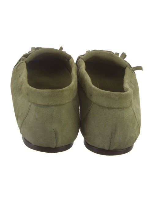 Yves Saint Laurent Rive Gauche Suede Fringe Trim Accent Flats