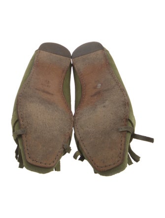 Yves Saint Laurent Rive Gauche Suede Fringe Trim Accent Flats