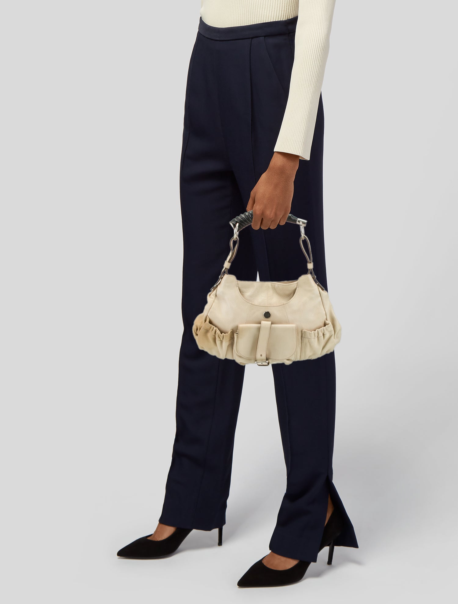 Yves Saint Laurent Rive Gauche Leather Top Handle Bag