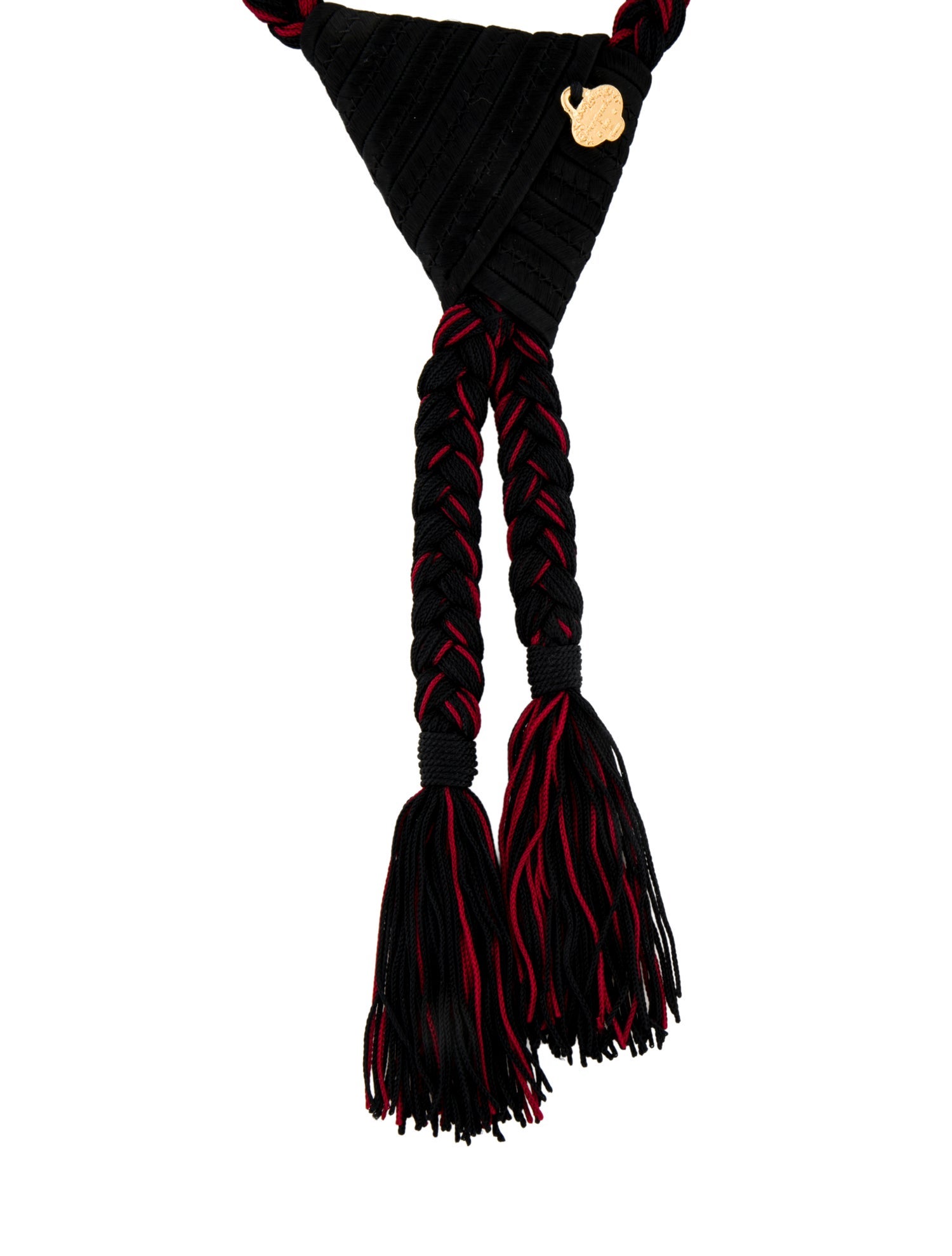 Yves Saint Laurent Rive Gauche Vintage Tassel & Silk Lariat Necklace