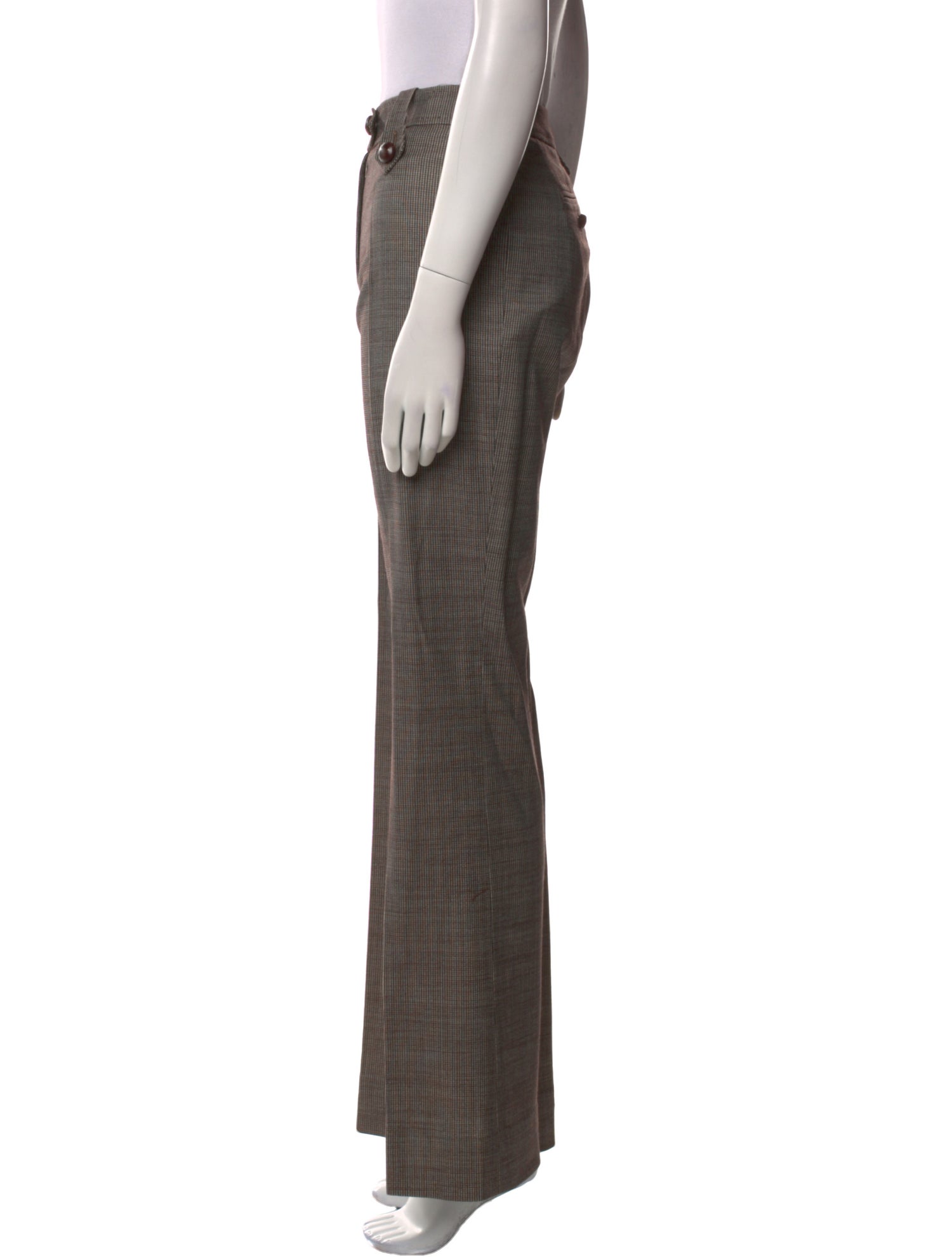 Yves Saint Laurent Rive Gauche Wool Straight Leg Pants