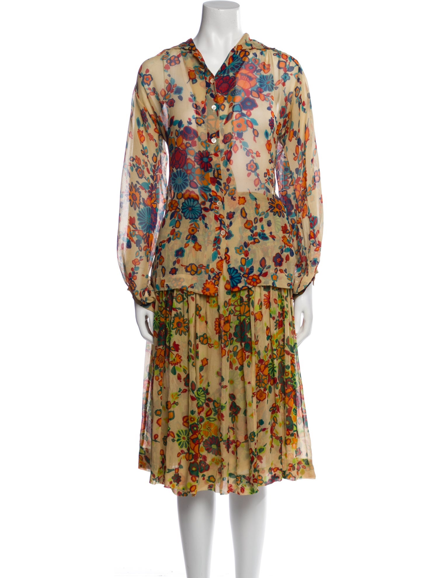 Yves Saint Laurent Rive Gauche Vintage 1970's Skirt Set