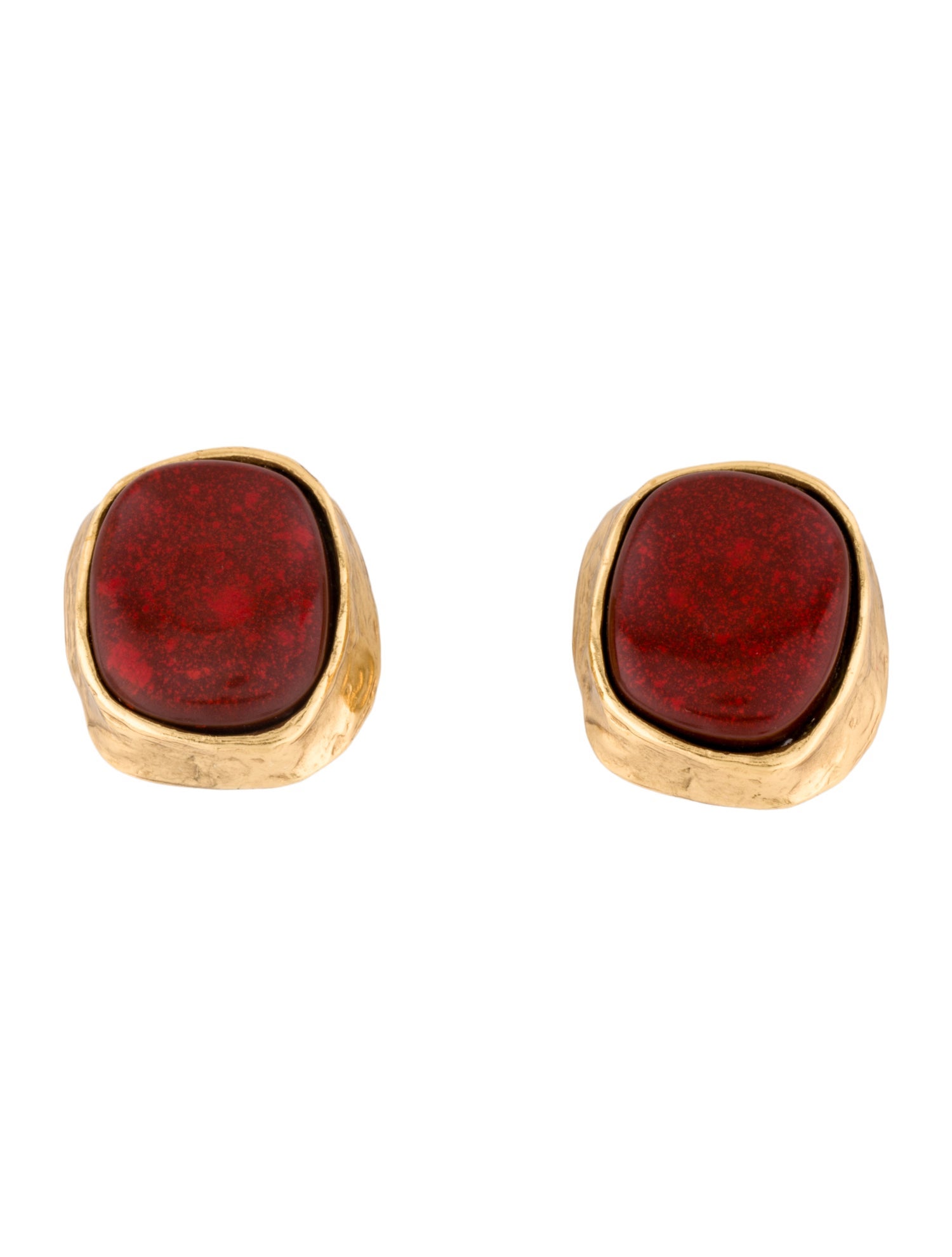 Yves Saint Laurent Rive Gauche Vintage Resin Clip-On Earrings