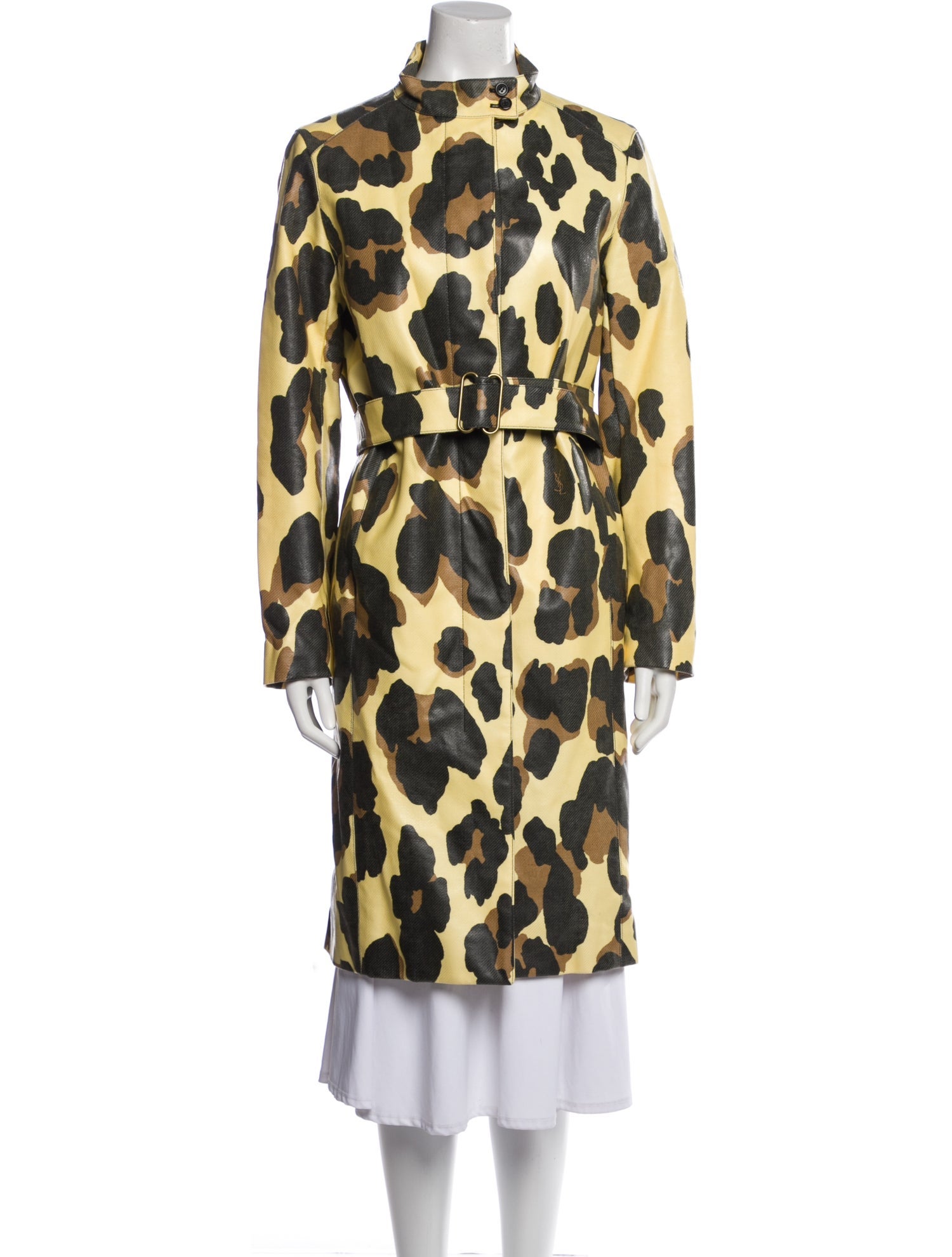 Yves Saint Laurent Rive Gauche Vintage Animal Print Trench Coat