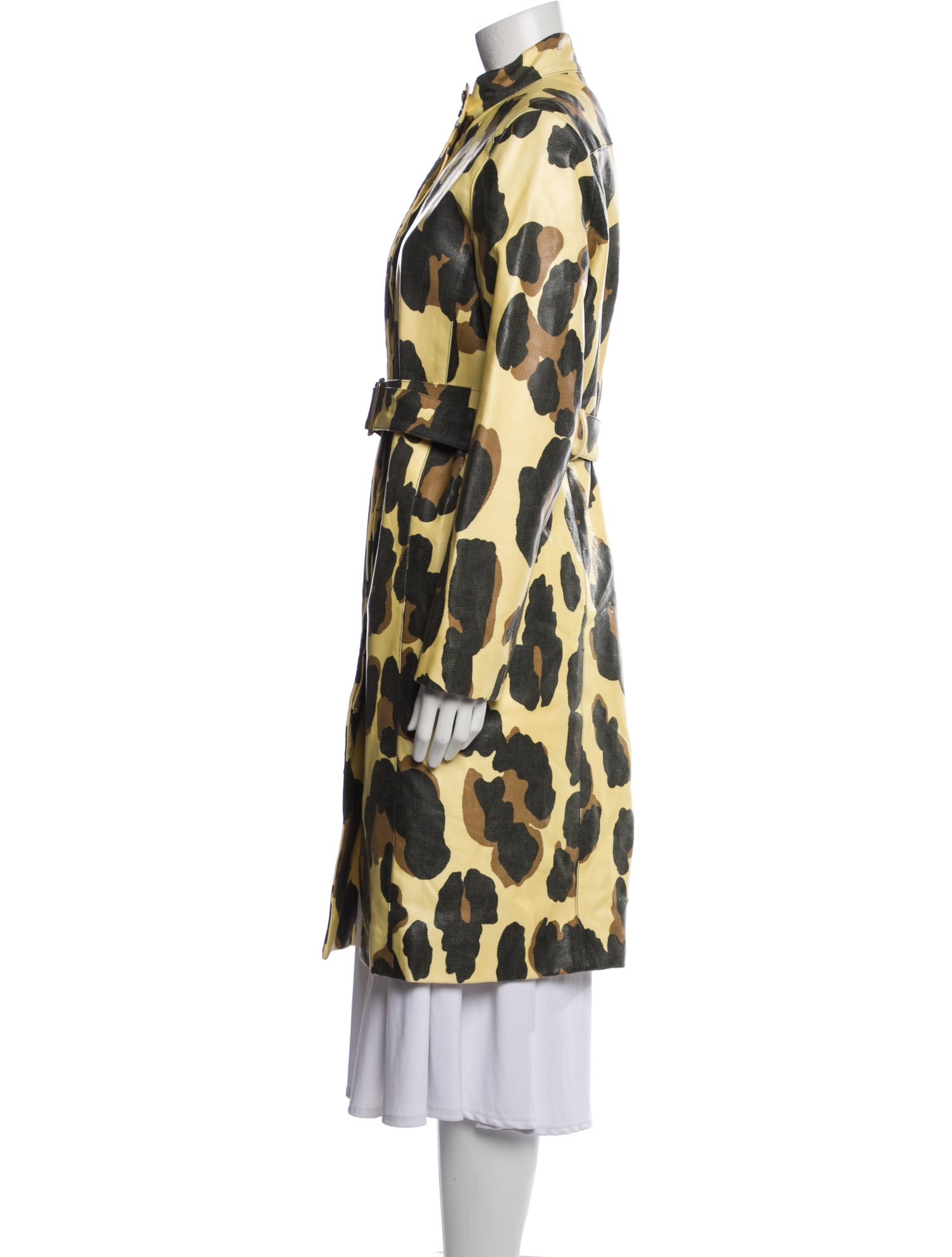 Yves Saint Laurent Rive Gauche Vintage Animal Print Trench Coat