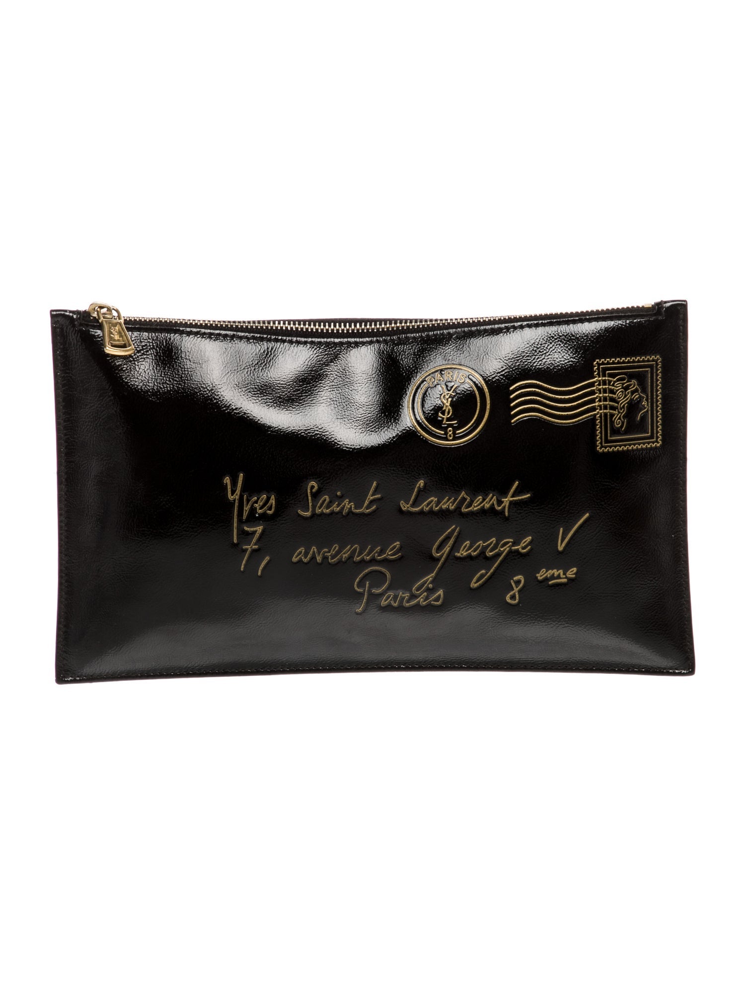 Yves Saint Laurent Rive Gauche Patent Leather Y Mail Vintage