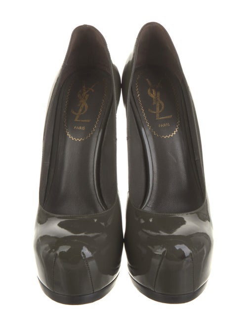 Yves Saint Laurent Rive Gauche Patent Leather Lace-Up Boots