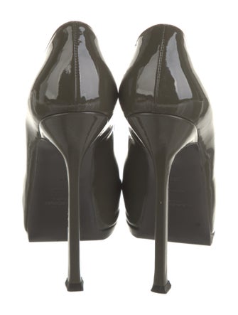 Yves Saint Laurent Rive Gauche Patent Leather Lace-Up Boots