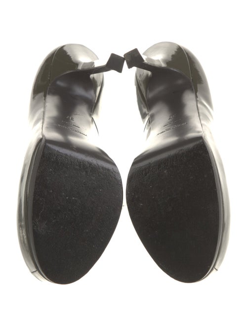 Yves Saint Laurent Rive Gauche Patent Leather Lace-Up Boots